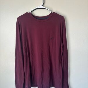 Nautica Men's Deep Red Long Sleeve Tee